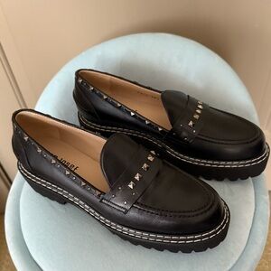 Jon Josef Black Studded Loafers